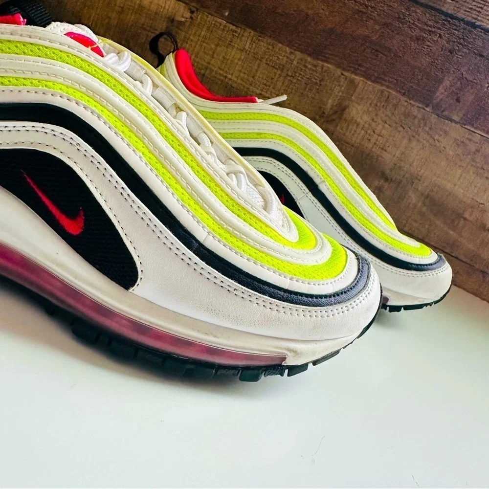 Nike Air Max 97 GS White Rush Pink Volt Sneakers
